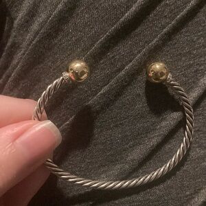 Silver/18KYG Pavé diamonds 0.053ctw 9mm Solari bead bracelet size medium